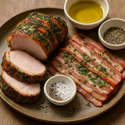 Schweinefilet im Kräuter-Bacon-Mantel