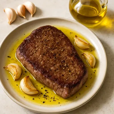 Hüftsteak in Olivenöl gebraten