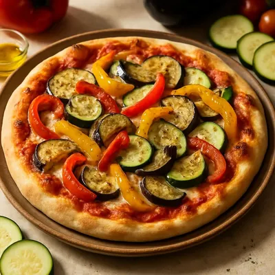 Mediterrane Pizza mit Gemüse