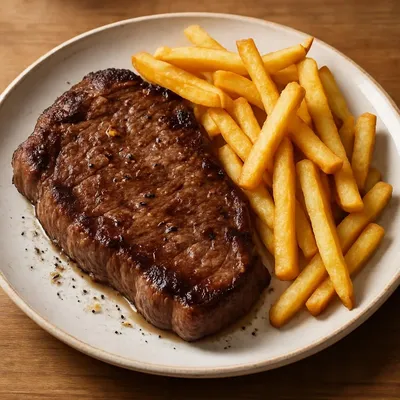 Hüftsteak mit Pommes