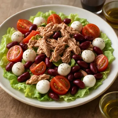 Mediterraner Thunfischsalat mit Mozzarella und Kidneybohnen
