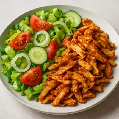 Döner Fleisch mit Salat