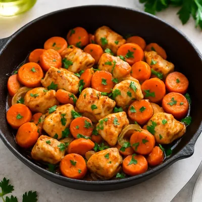 Mediterrane Möhren-Hähnchen-Pfanne