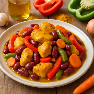 Hähnchen-Curry mit Paprika und Kidneybohnen ala Puppa