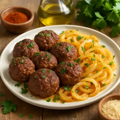 Mediterrane Frikadellen mit Zwiebeln