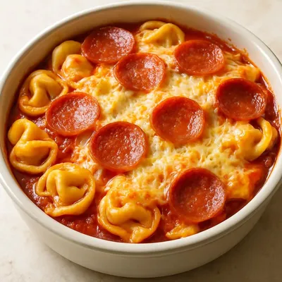 Überbackene Tortellini mit Peperoni