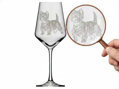 Weinglas West Highland Terrier Lasergravur für Kenner made in Germany spülmaschinenfest