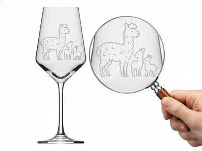 Süsses Weinglas mit Alpakas spülmaschinenfest für Wein Saft Cocktails im Design