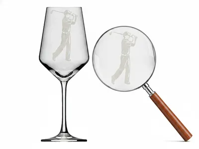 Elegantes Weinglas mit Gravur für Golfer aus spülmaschinenfestem Glas ideales Geschenk für Weinliebhaber