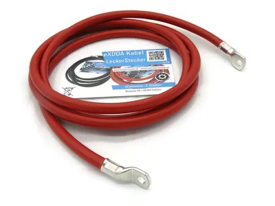 Batteriekabel 50 mm² 2,5m rot mit M8 Kabelschuhen 99 Prozent Kupfer für 134A 12V - Vorschau 1
