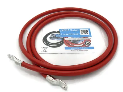Batteriekabel 50 mm² 2,5m Rot mit M10 Kabelschuhen für zuverlässige Fahrzeugnutzung - Vorschau 1